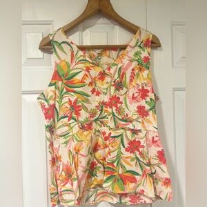 J. Crew Floral Tank Top - Red, Green, Yellow